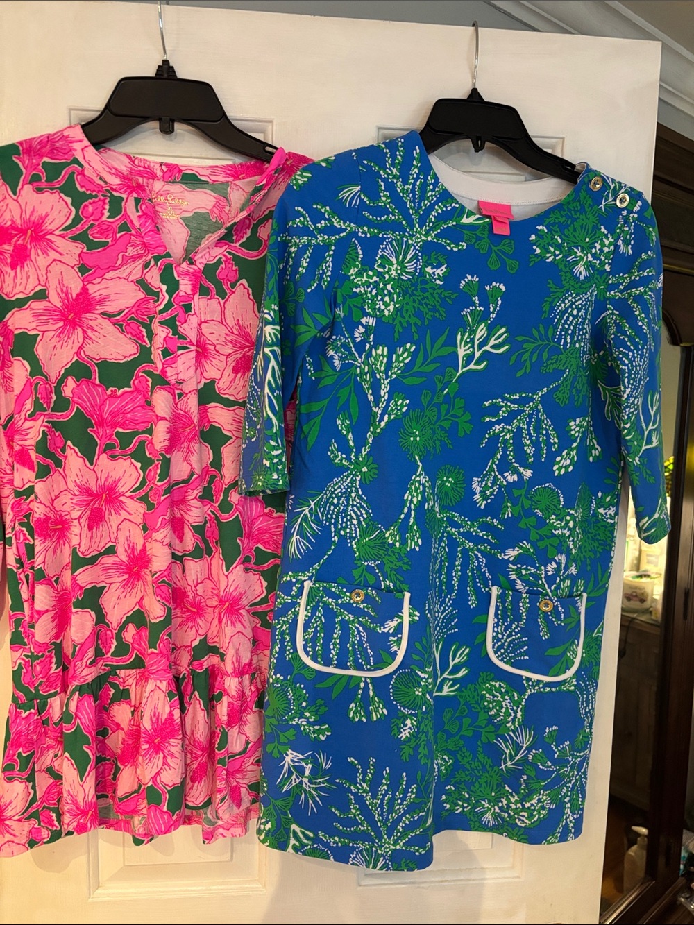 2 girls extra large Lilly Pulitzer 1-Girls' Floral dress and 1-shift dress .